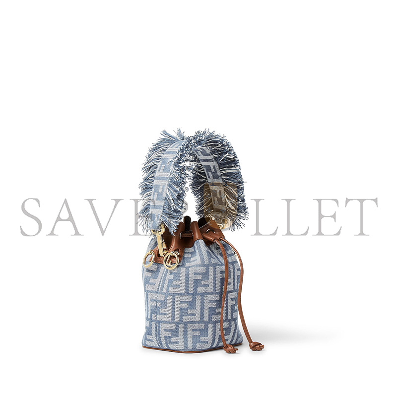 FENDI MON TRESOR BLUE DENIM-EFFECT FF JACQUARD MINI BAG 8BS093AUT4F1SXQ (18*14*12cm) FENDI MON TRESOR BLUE DENIM-EFFECT FF JACQUARD MINI BAG 8BS093AUT4F1SXQ (18*14*12cm)